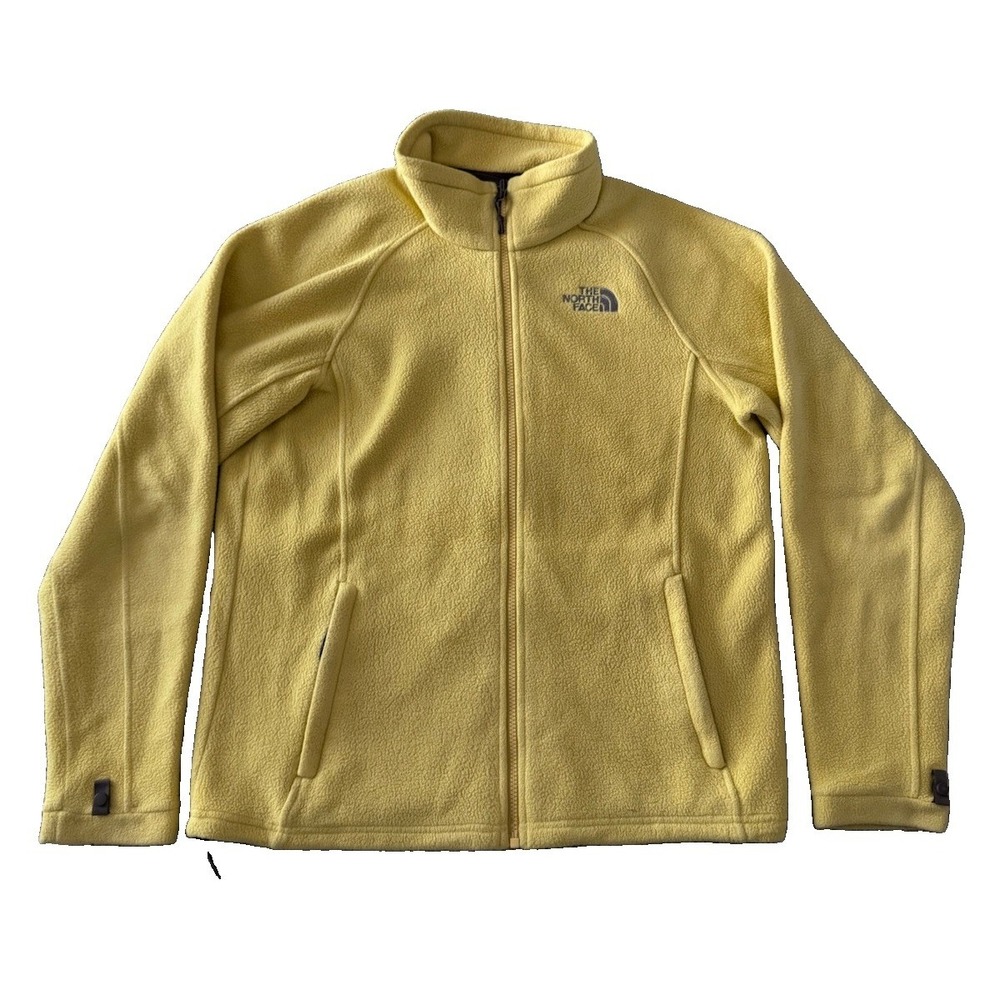 The North Face Fleece Jacket Womens Small Yellow Full Zip Low Pile Warm Osito
